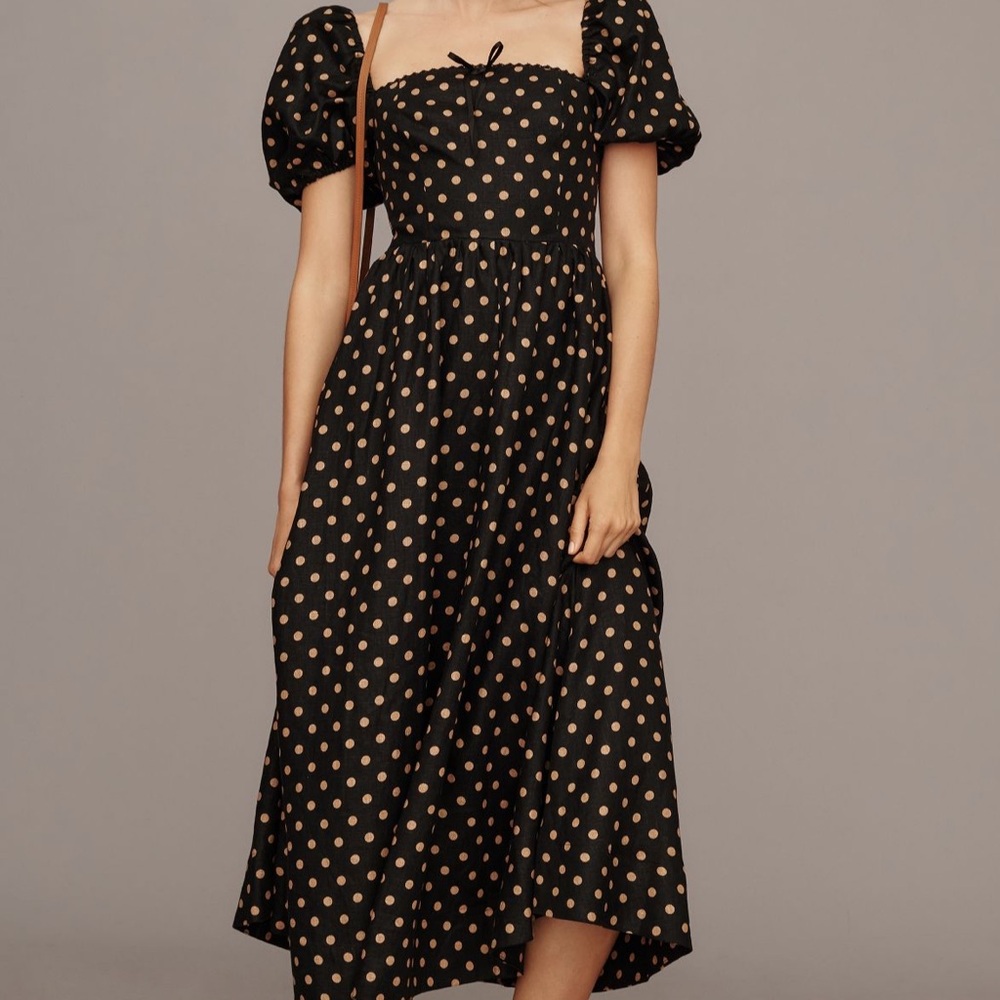 Reformation Marella Midi Linen dress. Size 6. Worn once, brand new condition.